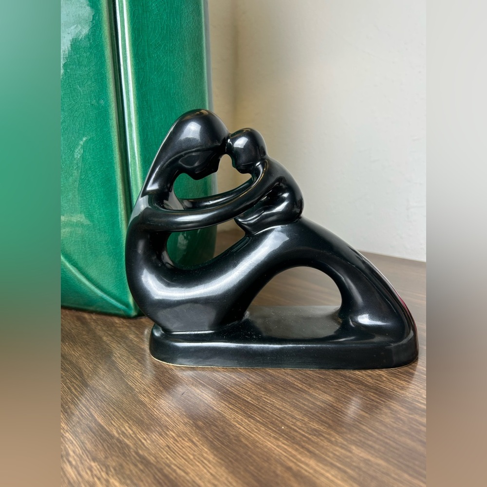 vintage motherhood modernist mcm ceramic statue of mother and baby
